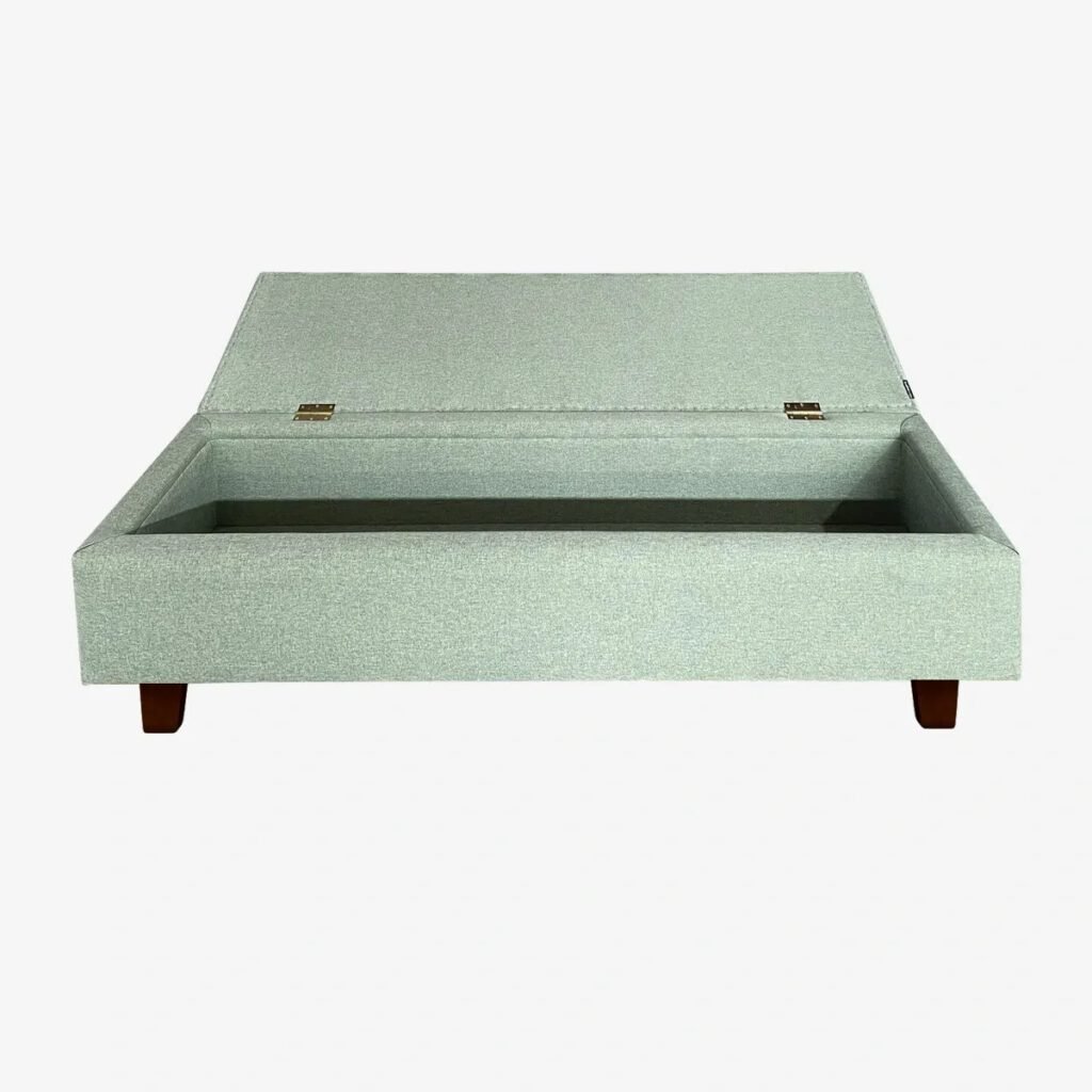 Banqueta Baúl Praga Lino Verde Jeans
