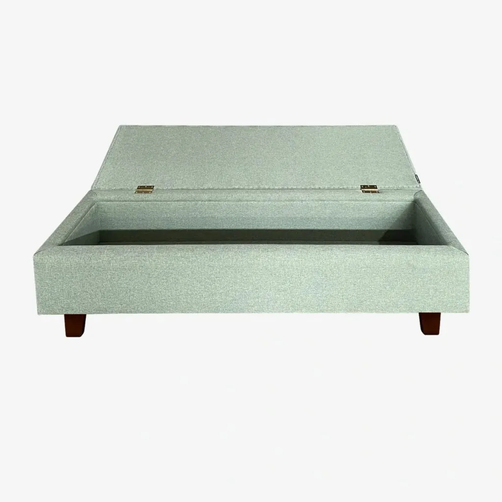 Banqueta Baúl Praga Lino Verde Jeans