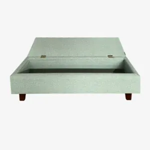 Banqueta Baúl Praga Lino Verde Jeans