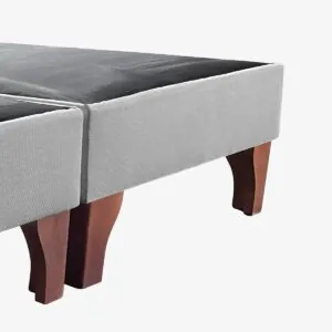 Base de Cama Europea Lino Gris Plata