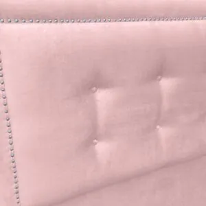 Respaldo de Cama Botoné Frame Tachas Felpa Rosado Claro