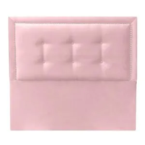 Respaldo de Cama Botoné Frame Tachas Felpa Rosado Claro