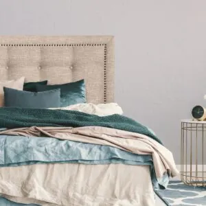Respaldo de Cama Botoné Frame Tachas Lino Beige