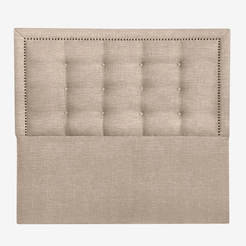 Respaldo de Cama Botoné Frame Tachas Lino Beige