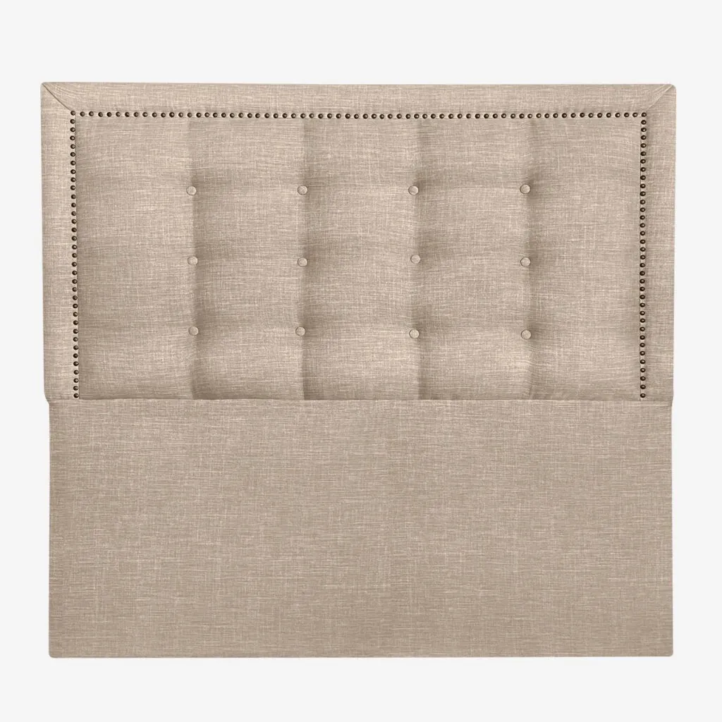 Respaldo de Cama Botoné Frame Tachas Lino Beige
