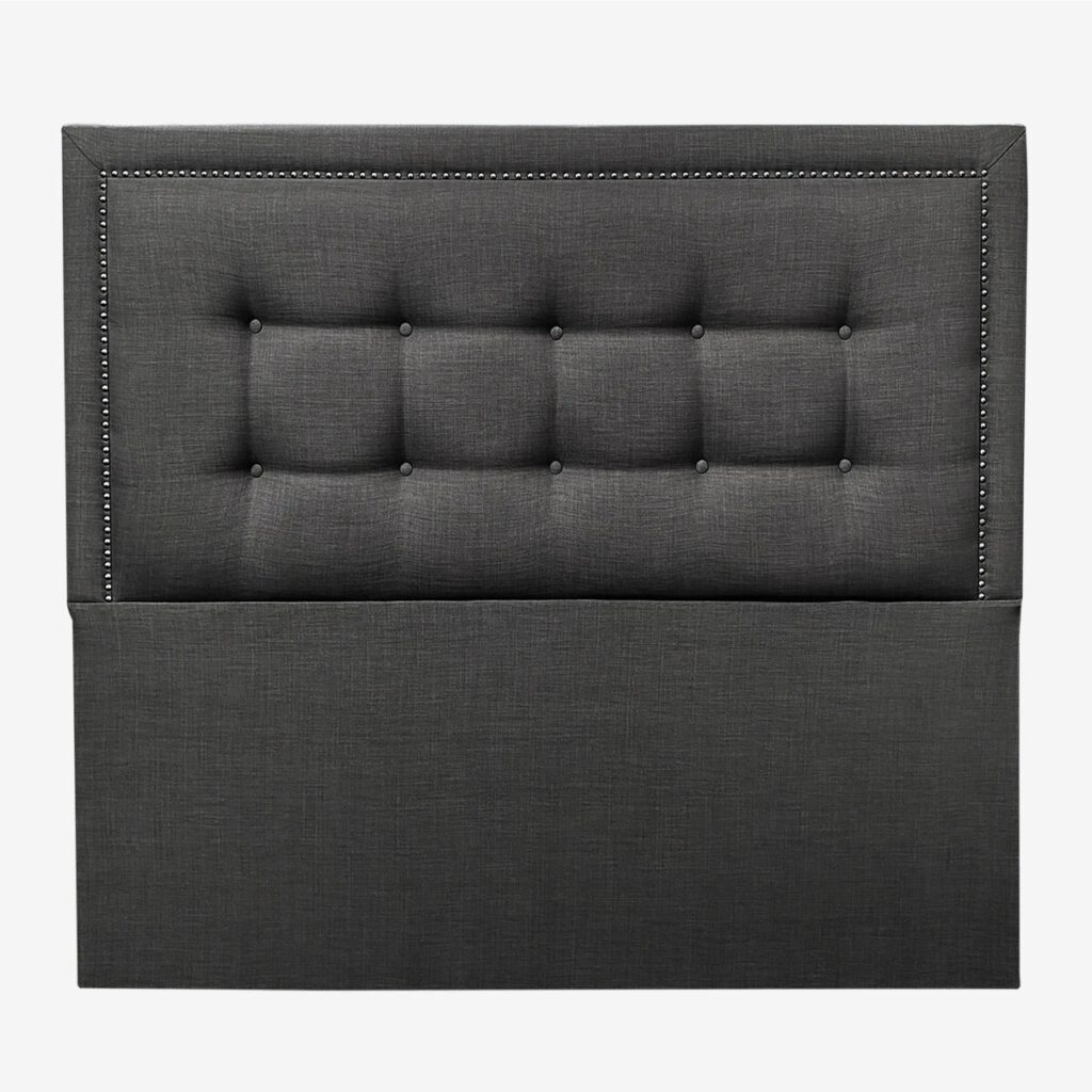 Respaldo de Cama Botoné Frame Tachas Lino Grafito