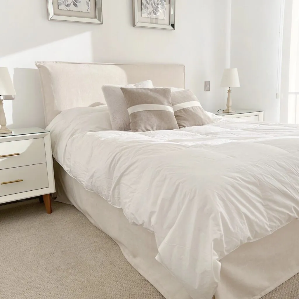 Cama Flat Pestaña Lino Crema