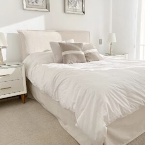 Cama Flat Pestaña Lino Crema
