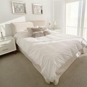 Cama Flat Pestaña Lino Crema