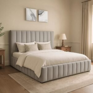 Cama Tubular Lino Gris Plata