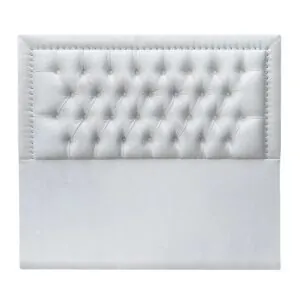 Respaldo de Cama Capitoné Frame Tachas Felpa Crudo