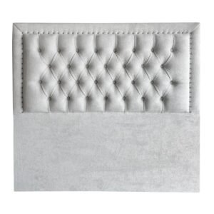 Respaldo de Cama Capitoné Frame Tachas Lino Crudo