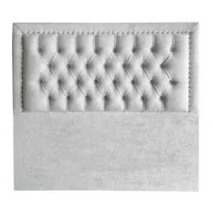 Respaldo de Cama Capitoné Frame Tachas Lino Crudo