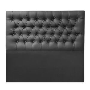 Respaldo de Cama Capitoné Premium Ecocuero Negro