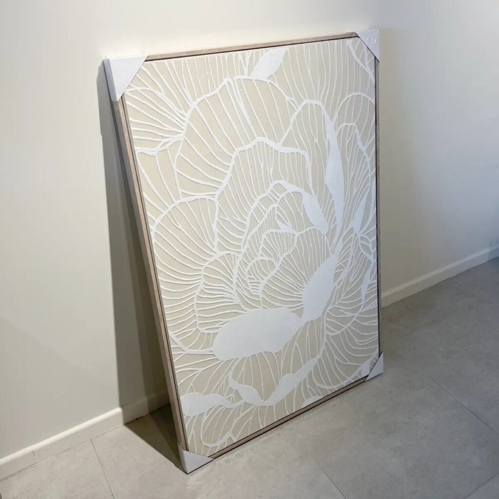 Cuadro Flor Beige 122×83 cm
