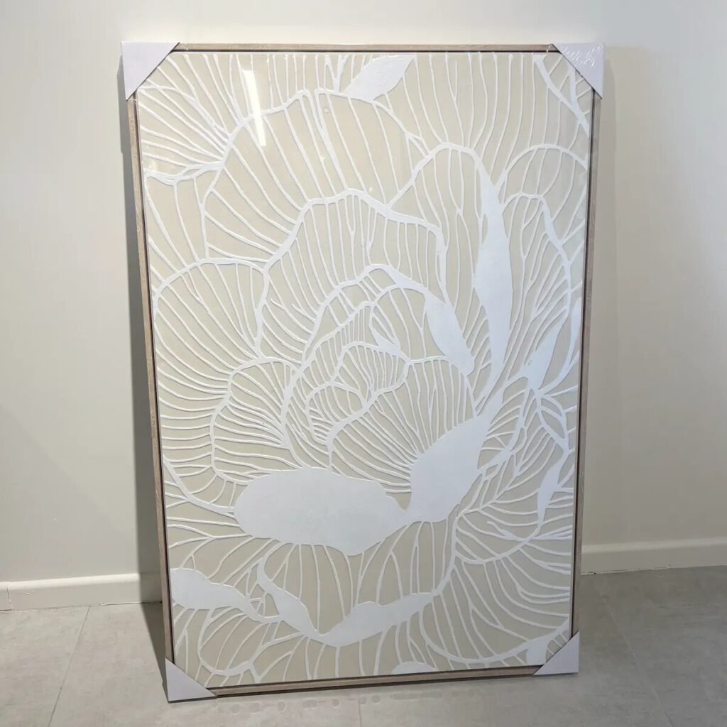 Cuadro Flor Beige 122×83 cm