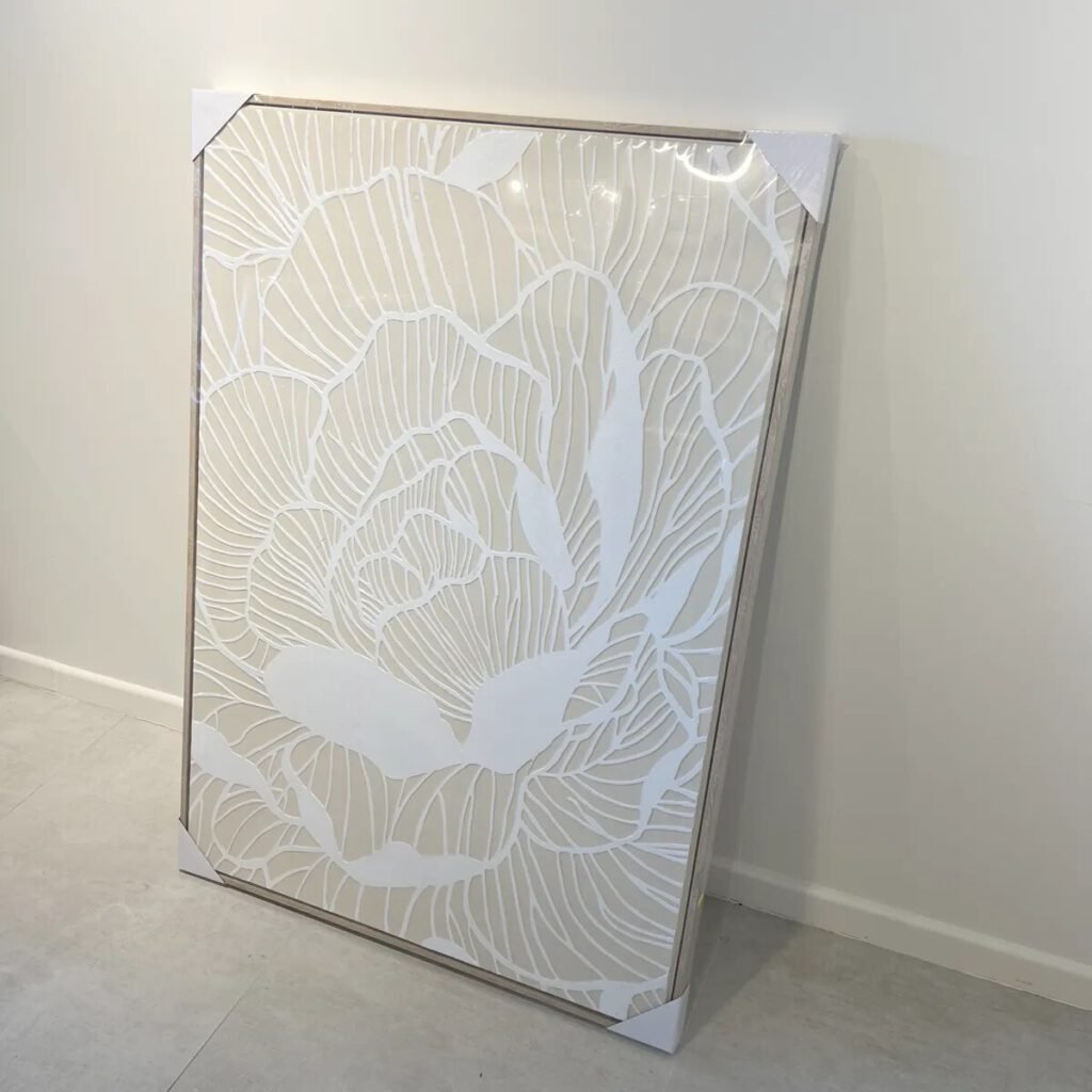 Cuadro Flor Beige 122×83 cm
