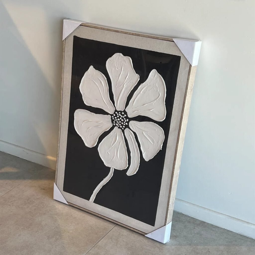 Cuadro Flor Negro 91×60 cm