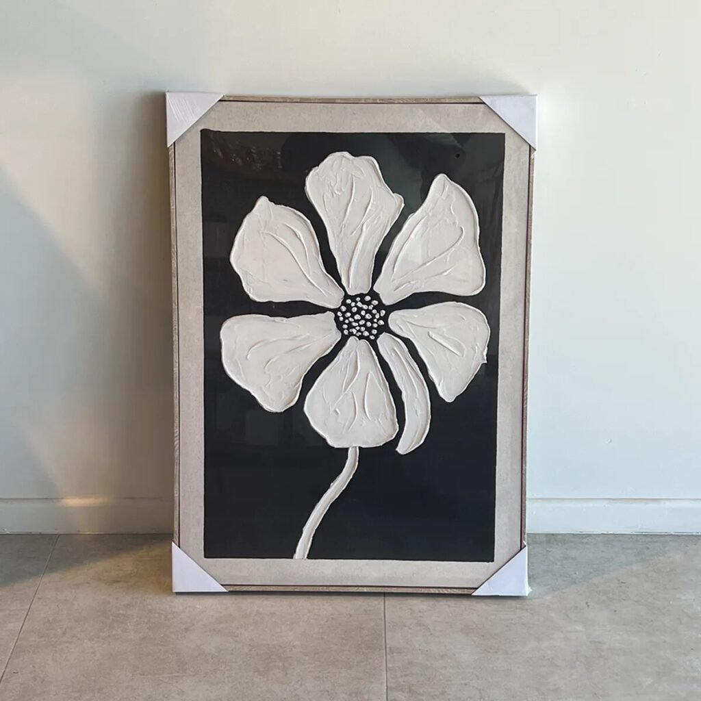 Cuadro Flor Negro 91×60 cm