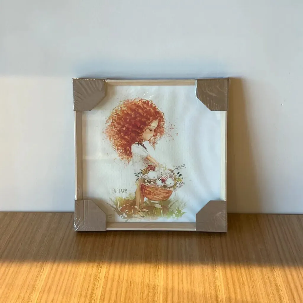 Cuadro Niña Flores 30×30 cm