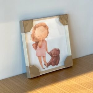 Cuadro Niña Oso 30x30 cm