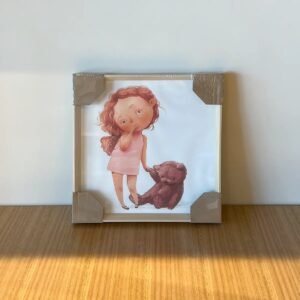 Cuadro Niña Oso 30x30 cm