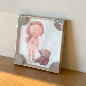 Cuadro Niña Oso 30x30 cm