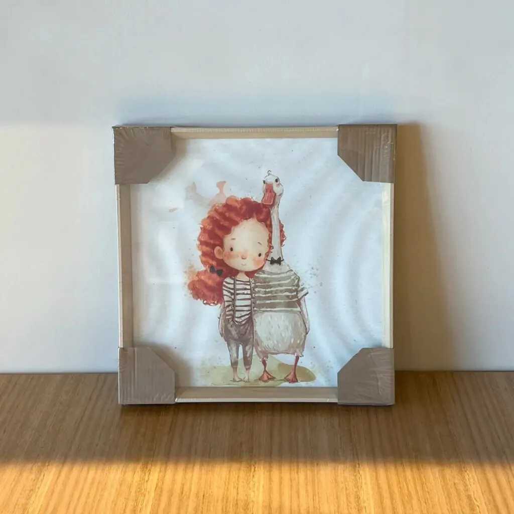 Cuadro Niña Pato 30×30 cm