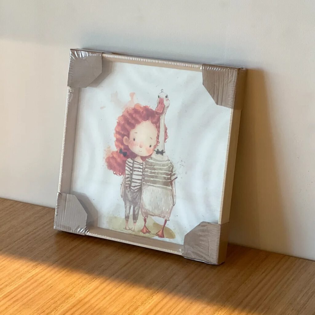 Cuadro Niña Pato 30×30 cm