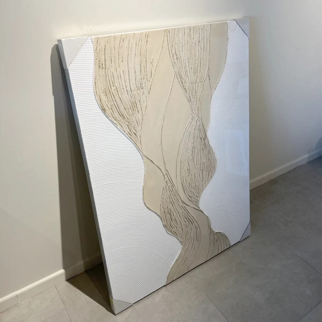 Cuadro Relieve Blanco 119×90 cm