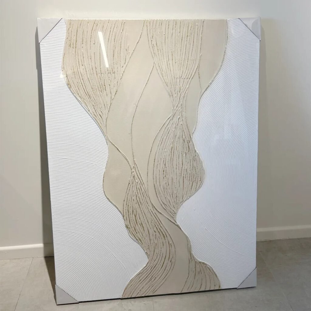 Cuadro Relieve Blanco 119×90 cm