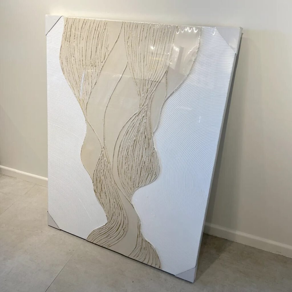 Cuadro Relieve Blanco 119×90 cm