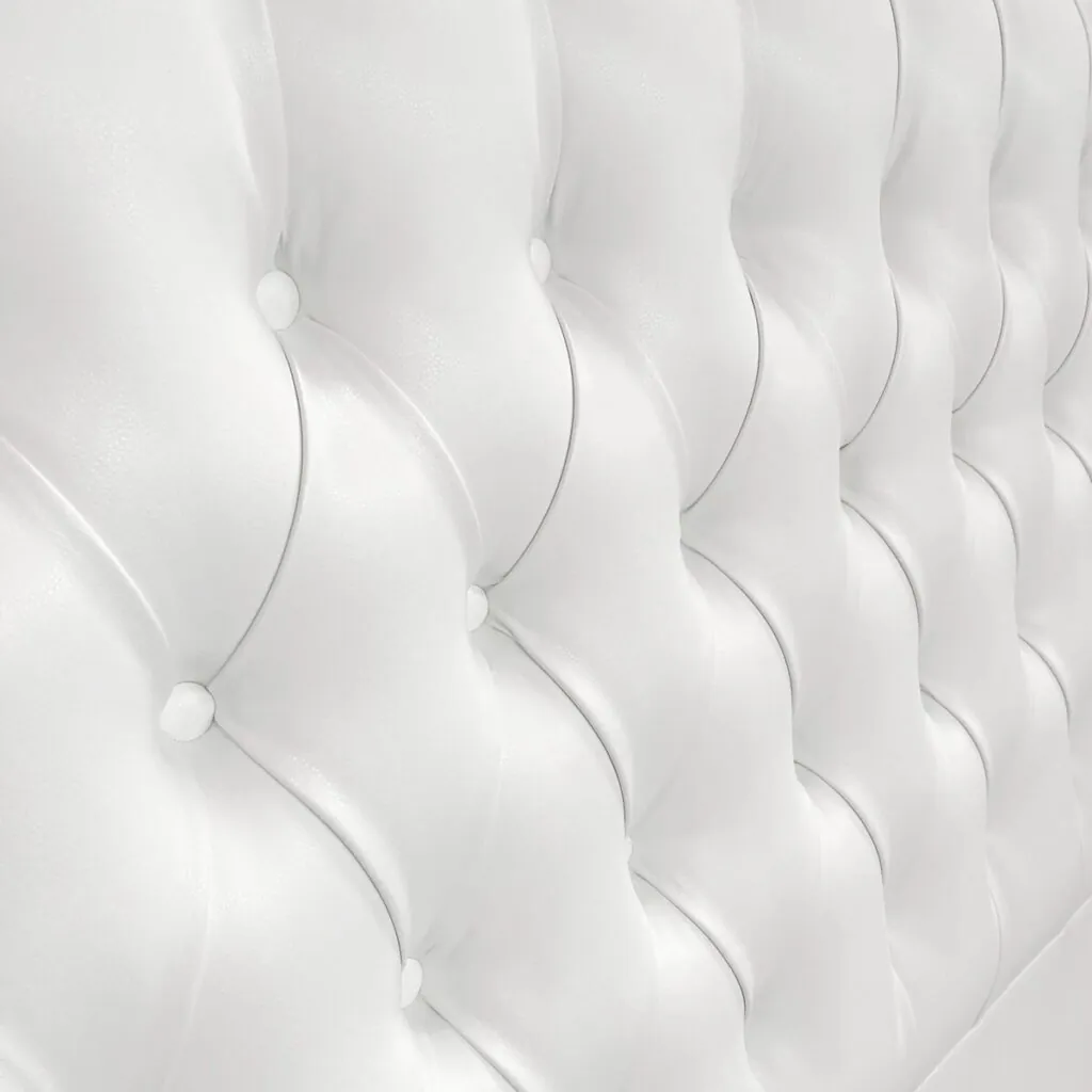 Respaldo de Cama Capitoné Premium Ecocuero Blanco