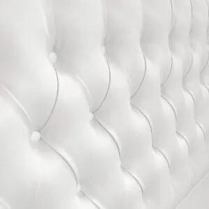 Respaldo de Cama Capitoné Premium Ecocuero Blanco