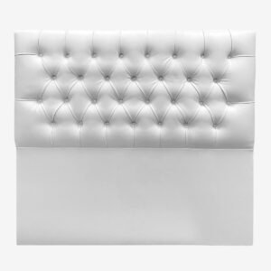 Respaldo de Cama Capitoné Premium Ecocuero Blanco