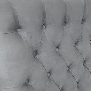 Respaldo de Cama Capitoné Premium Felpa Gris Plata