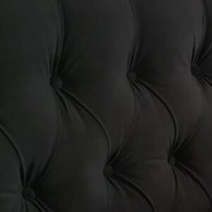Respaldo de Cama Capitoné Premium Felpa Negro