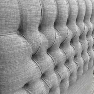 Respaldo de Cama Capitoné Premium Lino Gris Bariloche