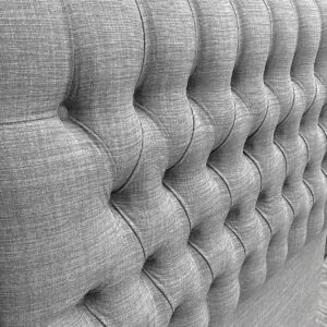 Respaldo de Cama Capitoné Premium Lino Gris Bariloche