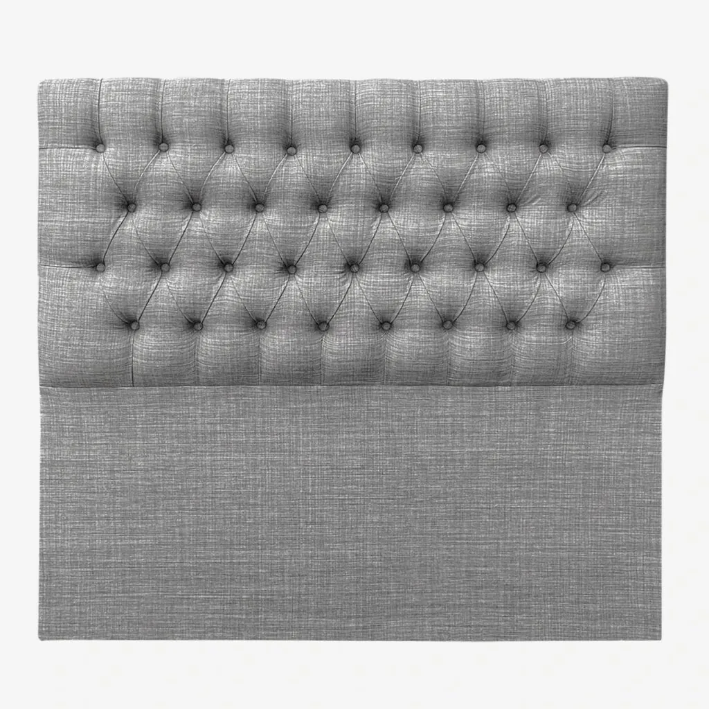 Respaldo de Cama Capitoné Premium Lino Gris Bariloche
