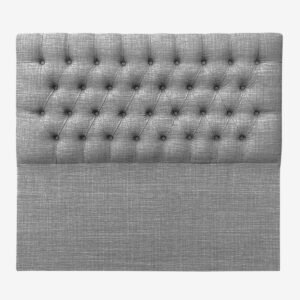 Respaldo de Cama Capitoné Premium Lino Gris Bariloche