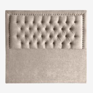 Respaldo de Cama Capitoné Frame Tachas Lino Beige