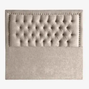 Respaldo de Cama Capitoné Frame Tachas Lino Beige