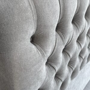 Respaldo de Cama Capitoné Premium Lino Gris Plata