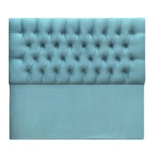Respaldo de Cama Capitoné Premium Felpa Turquesa
