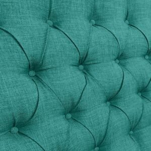 Respaldo de Cama Capitoné Premium Lino Turquesa