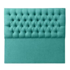 Respaldo de Cama Capitoné Premium Lino Turquesa