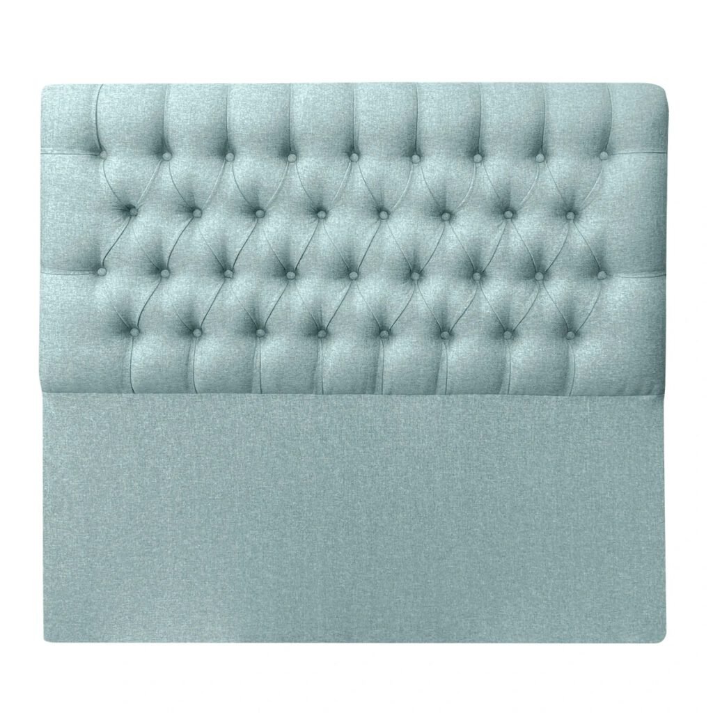 Respaldo de Cama Capitoné Premium Lino Verde Jeans