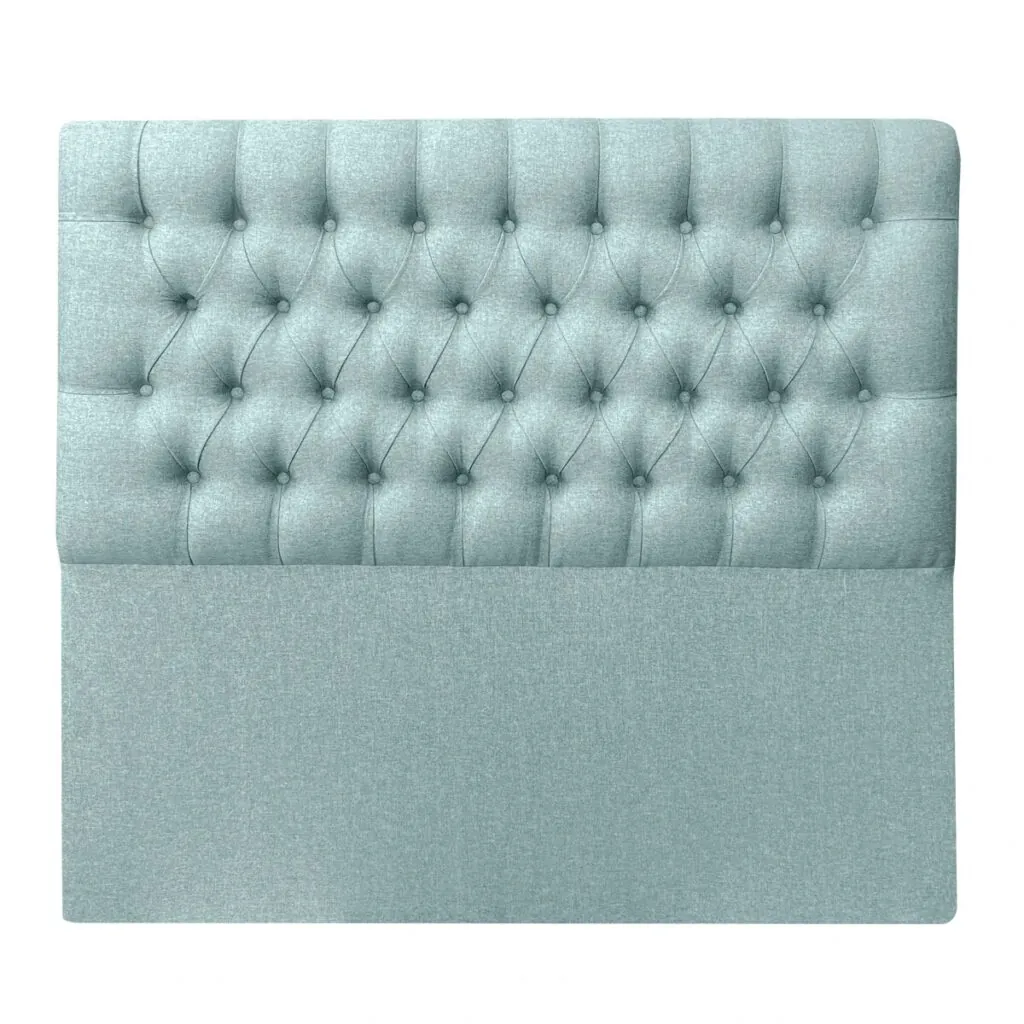Respaldo de Cama Capitoné Premium Lino Verde Jeans