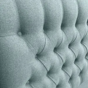 Respaldo de Cama Capitoné Premium Lino Verde Jeans